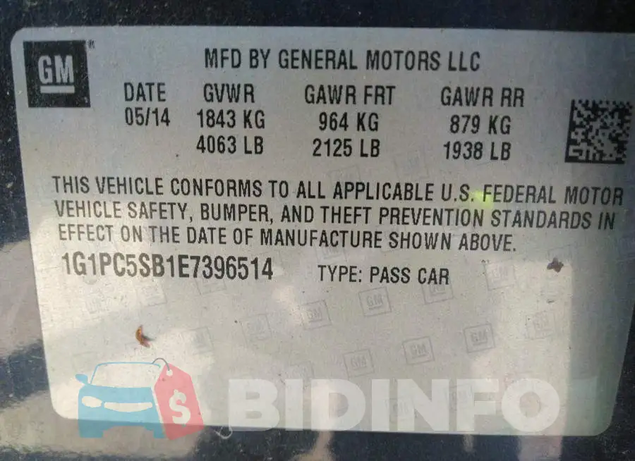 1G1PC5SB1E7396514 Photo# 9