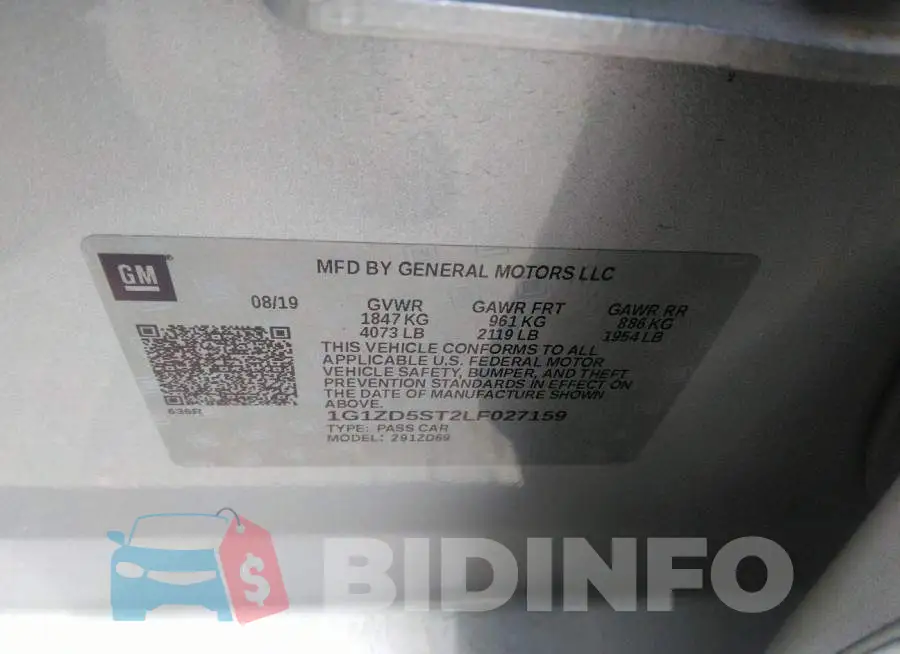 1G1ZD5ST2LF027159 Photo# 9