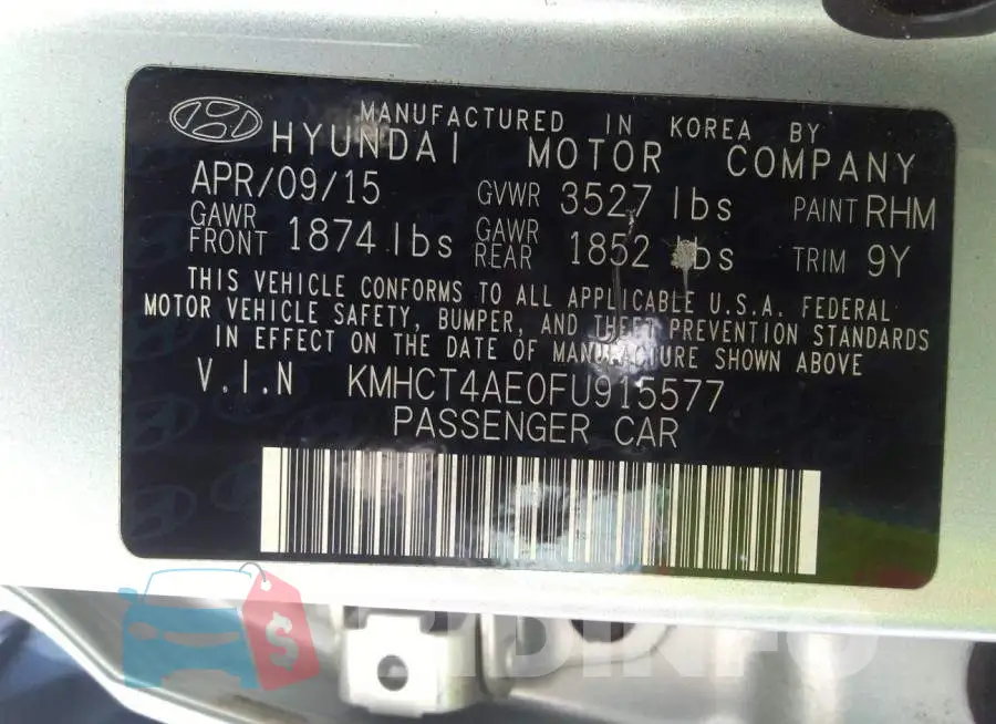 KMHCT4AE0FU915577 Photo# 9