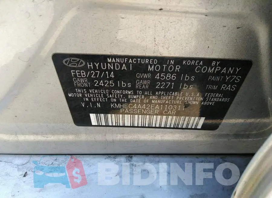 KMHEC4A42EA110311 Photo# 9