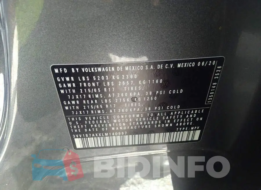 3VV1B7AXXLM140997 Photo# 9