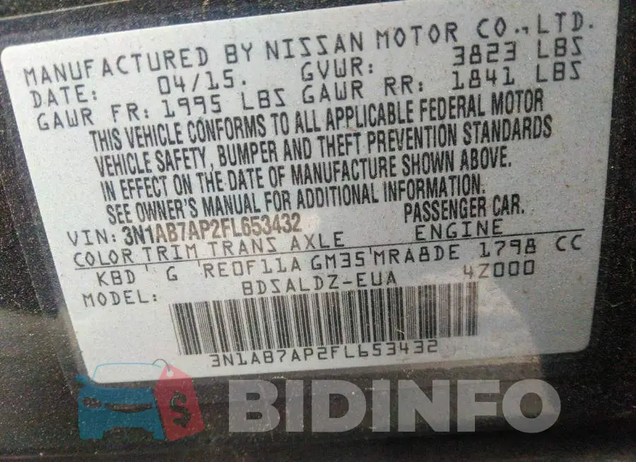 3N1AB7AP2FL653432 Photo# 9