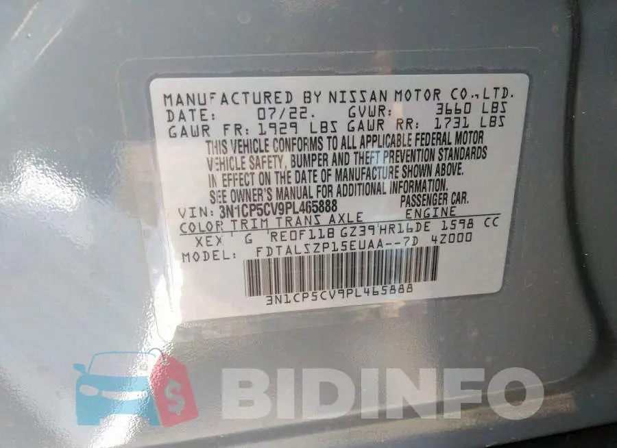 3N1CP5CV9PL465888 Photo# 9