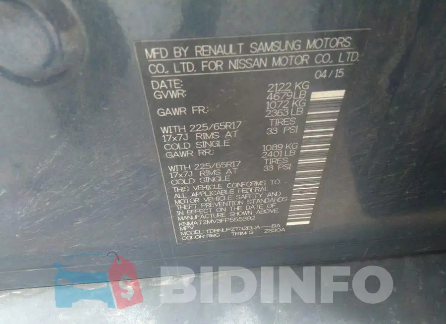 KNMAT2MV3FP555392 Photo# 9