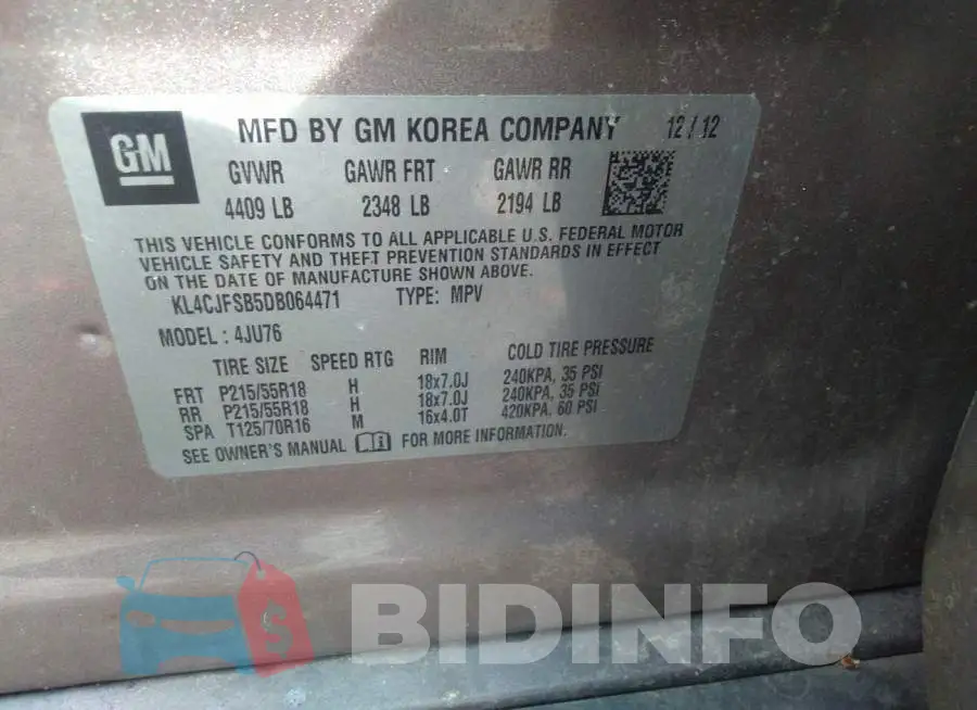 KL4CJFSB5DB064471 Photo# 9