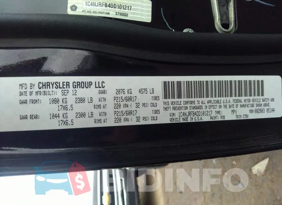 1C4NJRFB4DD101217 Photo# 9