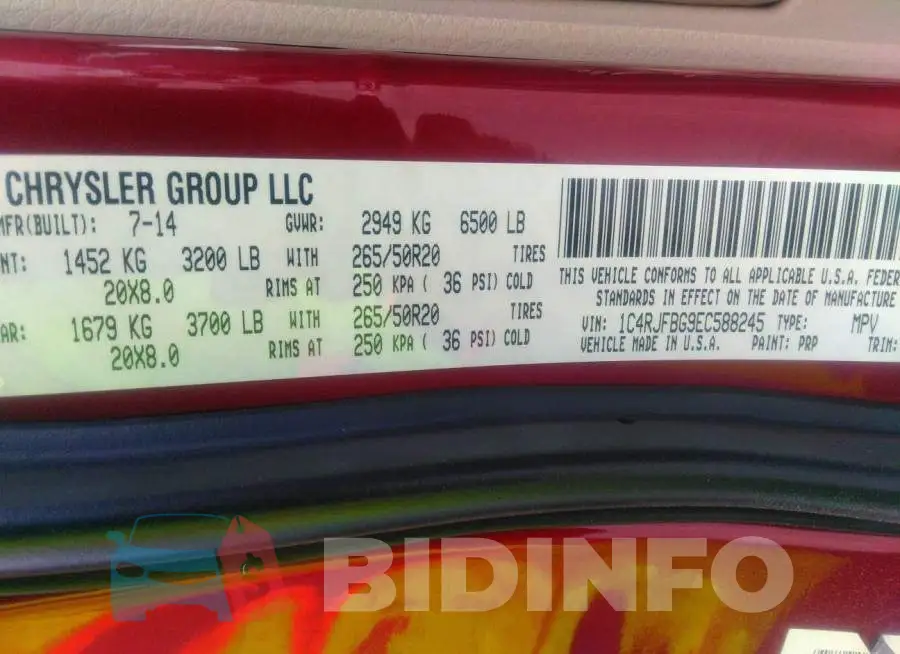 1C4RJFBG9EC588245 Photo# 9