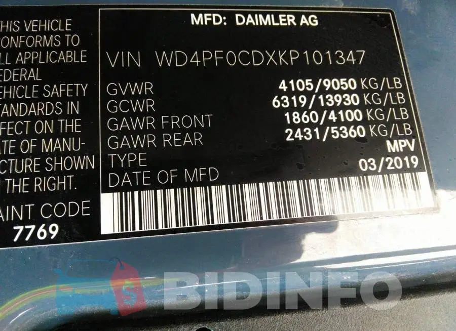 WD4PF0CDXKP101347 Photo# 9