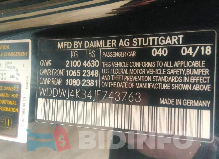 WDDWJ4KB4JF743763 Photo# 9