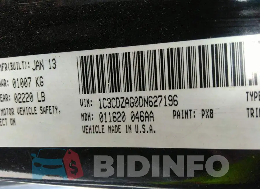 1C3CDZAG0DN627196 Photo# 9