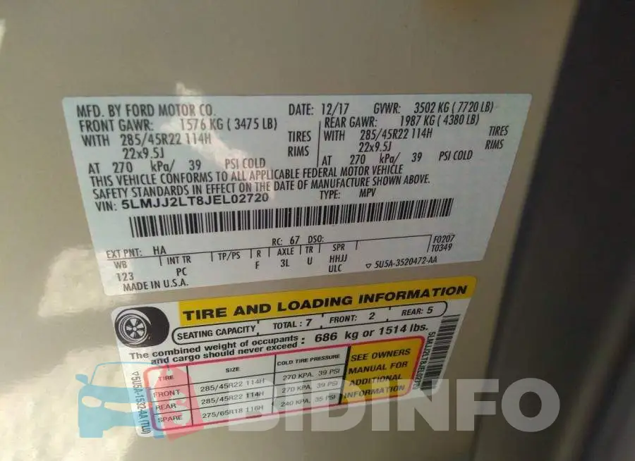 5LMJJ2LT8JEL02720 Photo# 9
