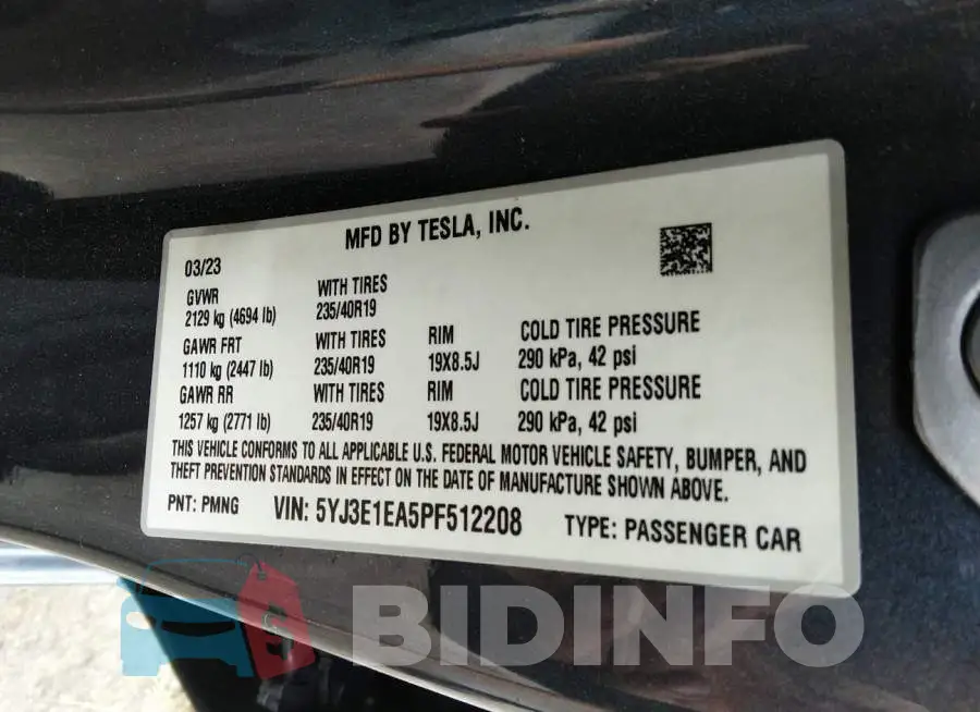 5YJ3E1EA5PF512208 Photo# 9