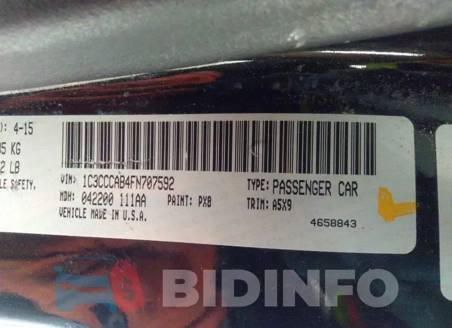 1C3CCCAB4FN707592 Photo# 9