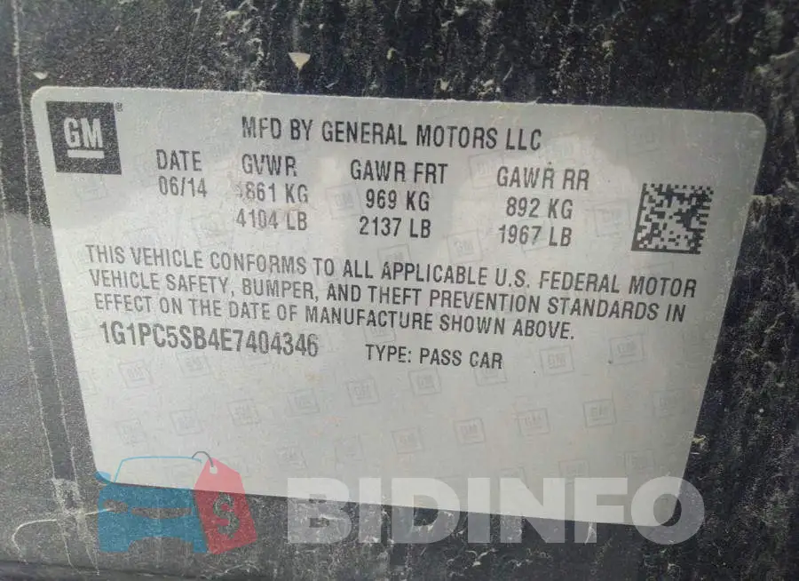 1G1PC5SB4E7404346 Photo# 9