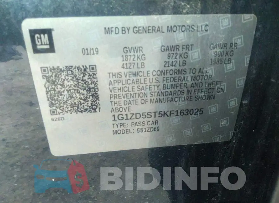 1G1ZD5ST5KF163025 Photo# 9
