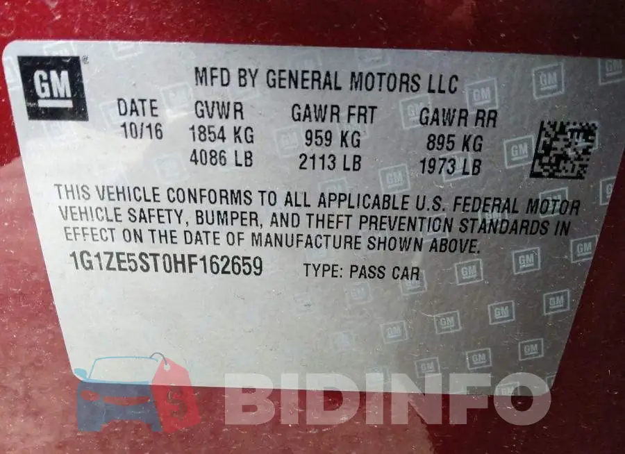 1G1ZE5ST0HF162659 Photo# 9