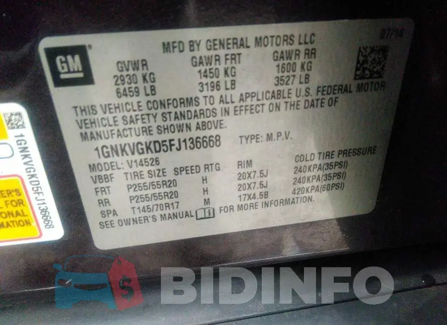 1GNKVGKD5FJ136668 Photo# 9