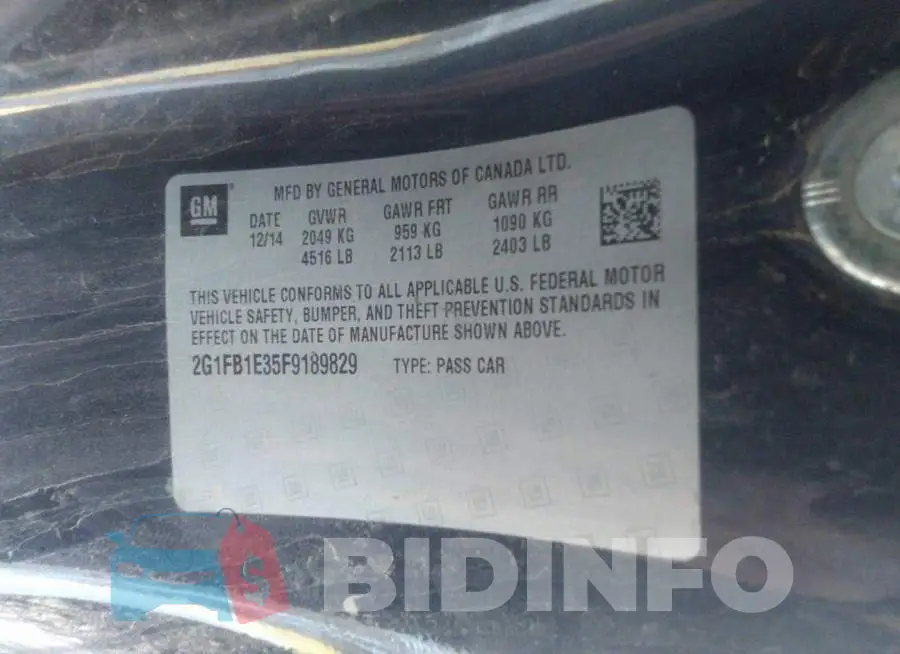 2G1FB1E35F9189829 Photo# 9