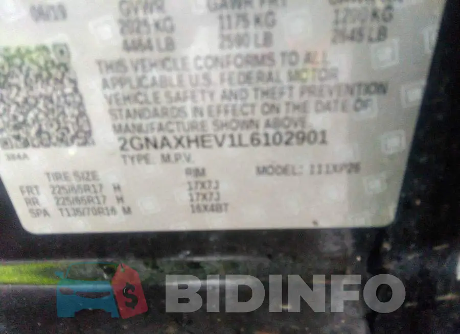 2GNAXHEV1L6102901 Photo# 9