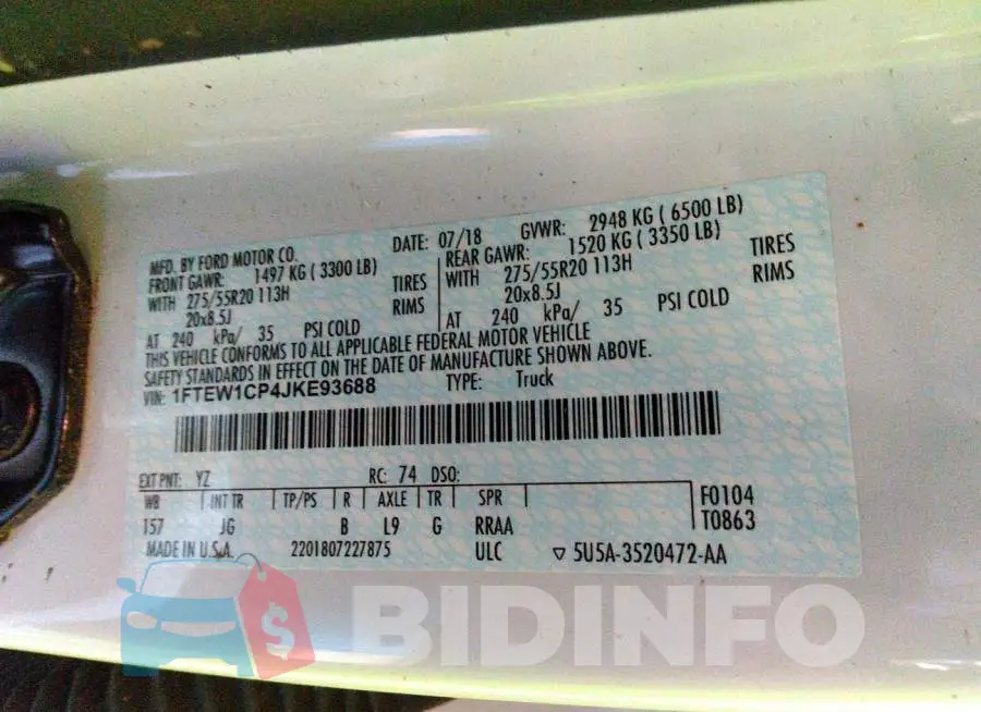 1FTEW1CP4JKE93688 Photo# 9
