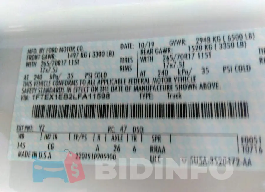 1FTEX1EB2LFA11598 Photo# 9