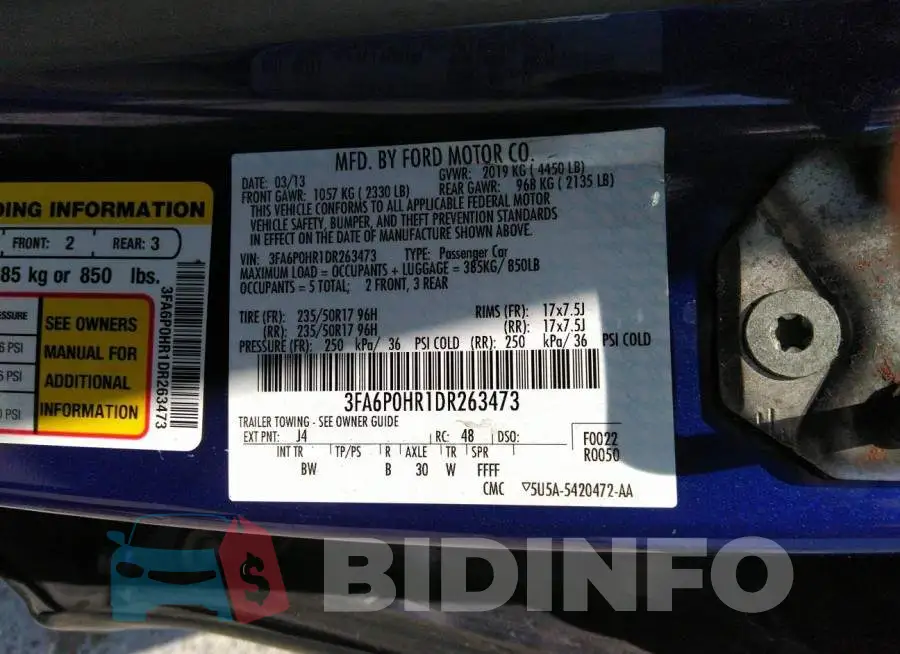 3FA6P0HR1DR263473 Photo# 9