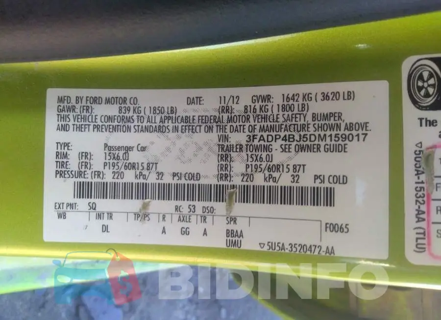 3FADP4BJ5DM159017 Photo# 9