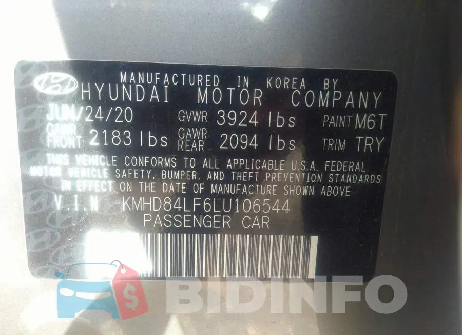 KMHD84LF6LU106544 Photo# 9