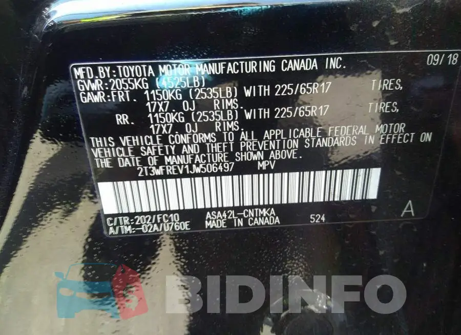 2T3WFREV1JW506497 Photo# 9