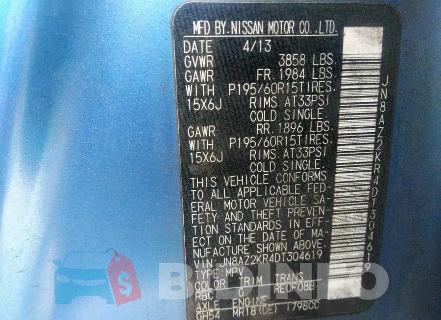JN8AZ2KR4DT304619 Photo# 9