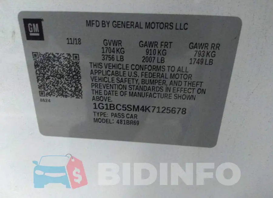 1G1BC5SM4K7125678 Photo# 9