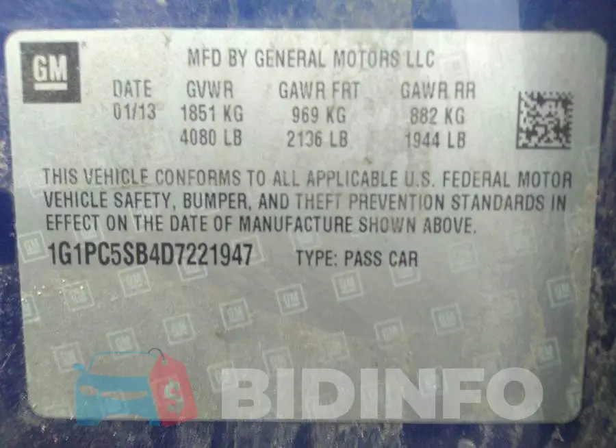1G1PC5SB4D7221947 Photo# 9