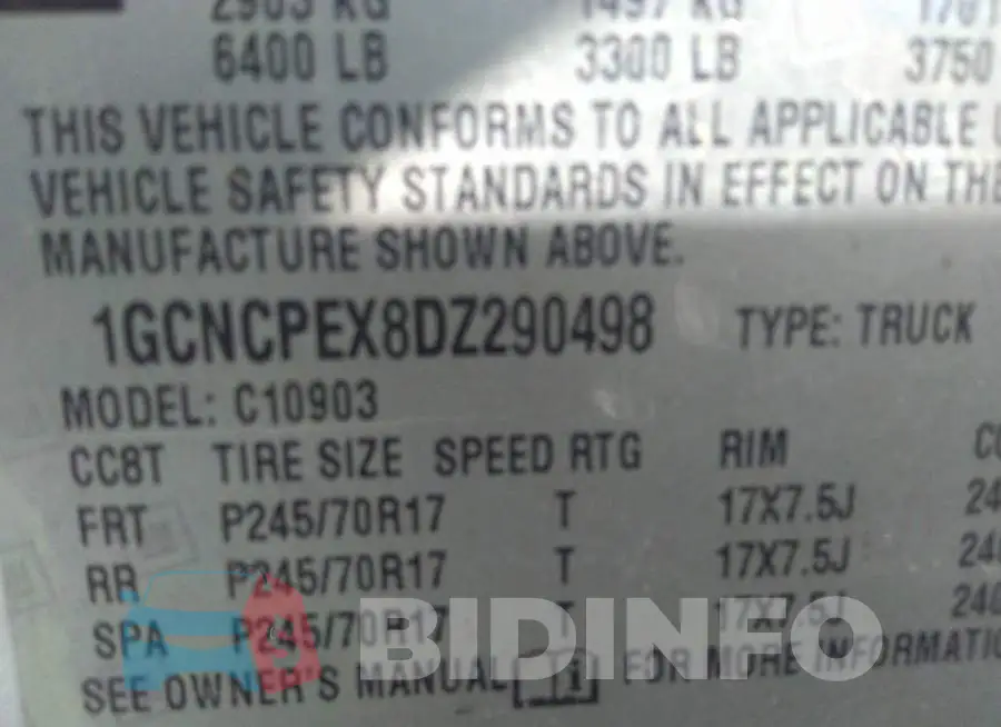 1GCNCPEX8DZ290498 Photo# 9