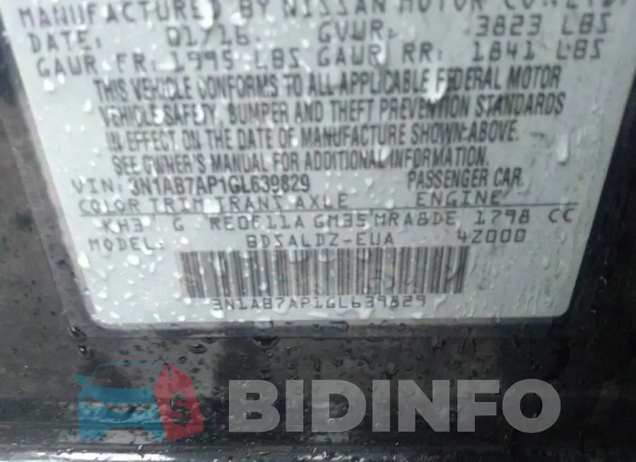 3N1AB7AP1GL639829 Photo# 9