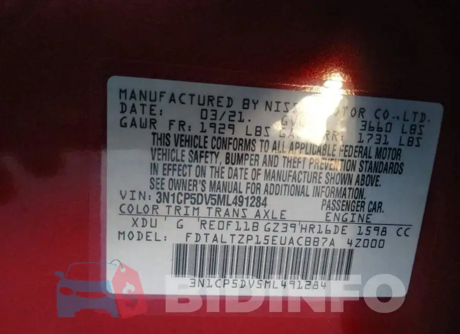 3N1CP5DV5ML491284 Photo# 9