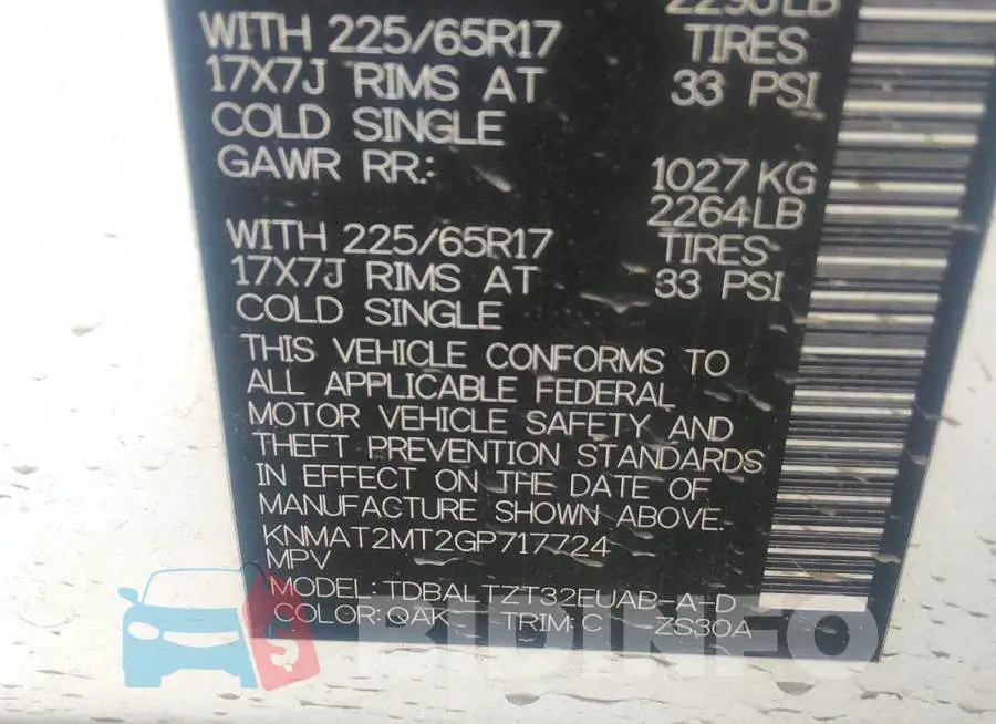 KNMAT2MT2GP717724 Photo# 9