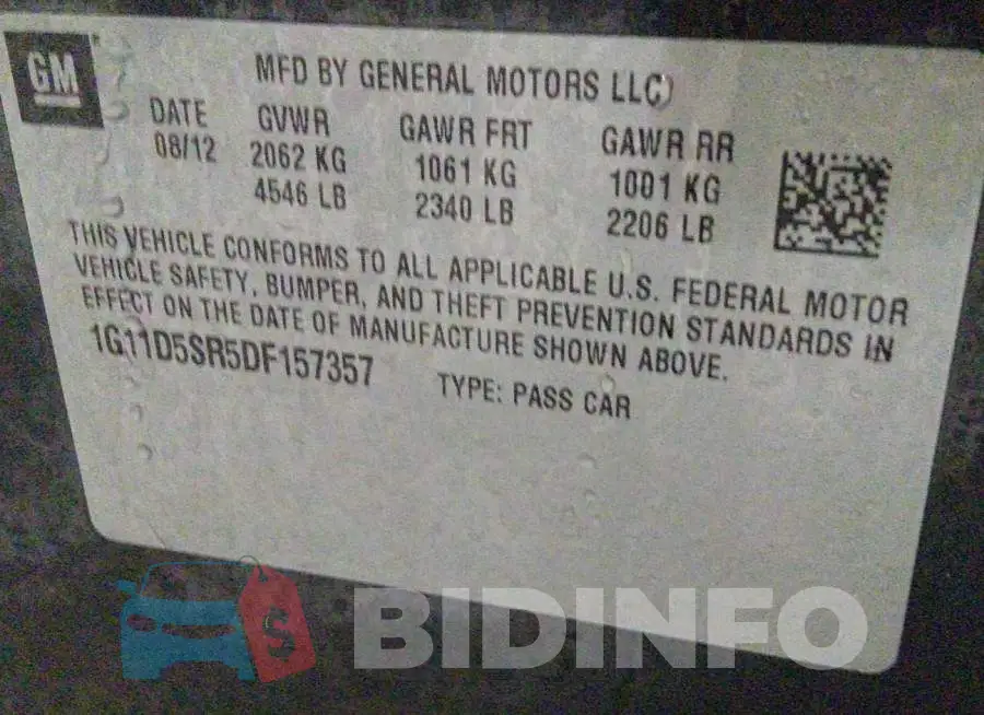 1G11D5SR5DF157357 Photo# 9