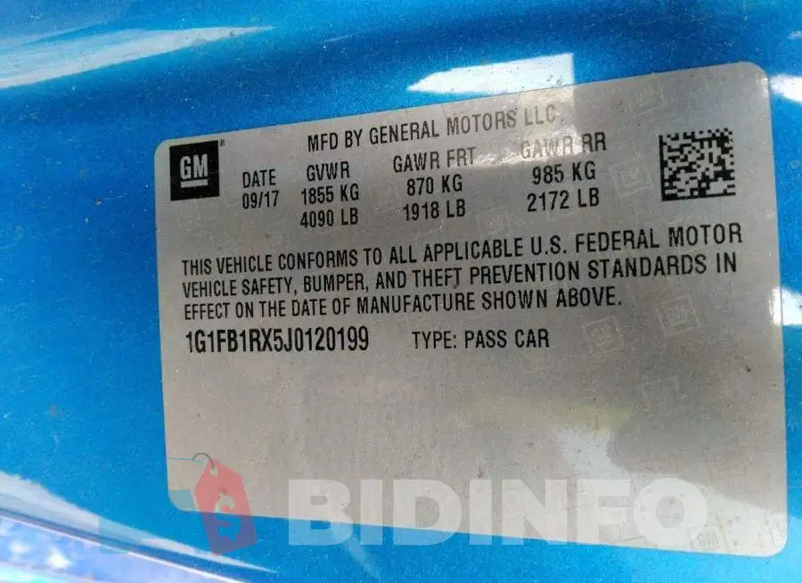 1G1FB1RX5J0120199 Photo# 9