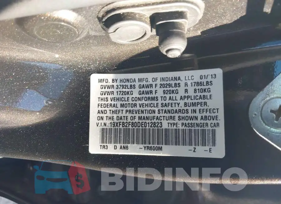 19XFB2F80DE012823 Photo# 9