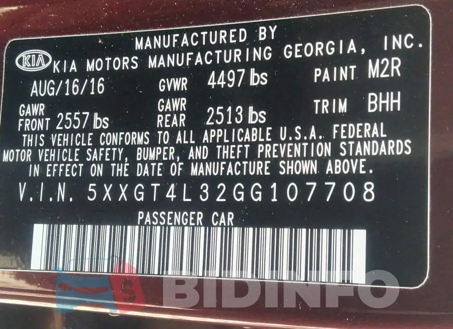 5XXGT4L32GG107708 Photo# 9