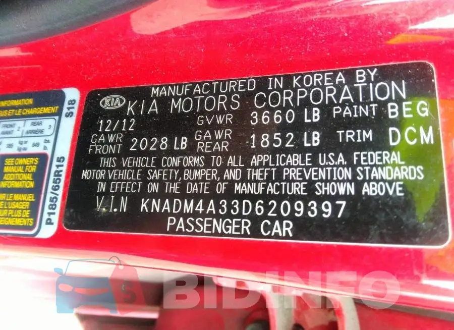 KNADM4A33D6209397 Photo# 9