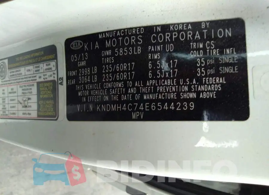 KNDMH4C74E6544239 Photo# 9
