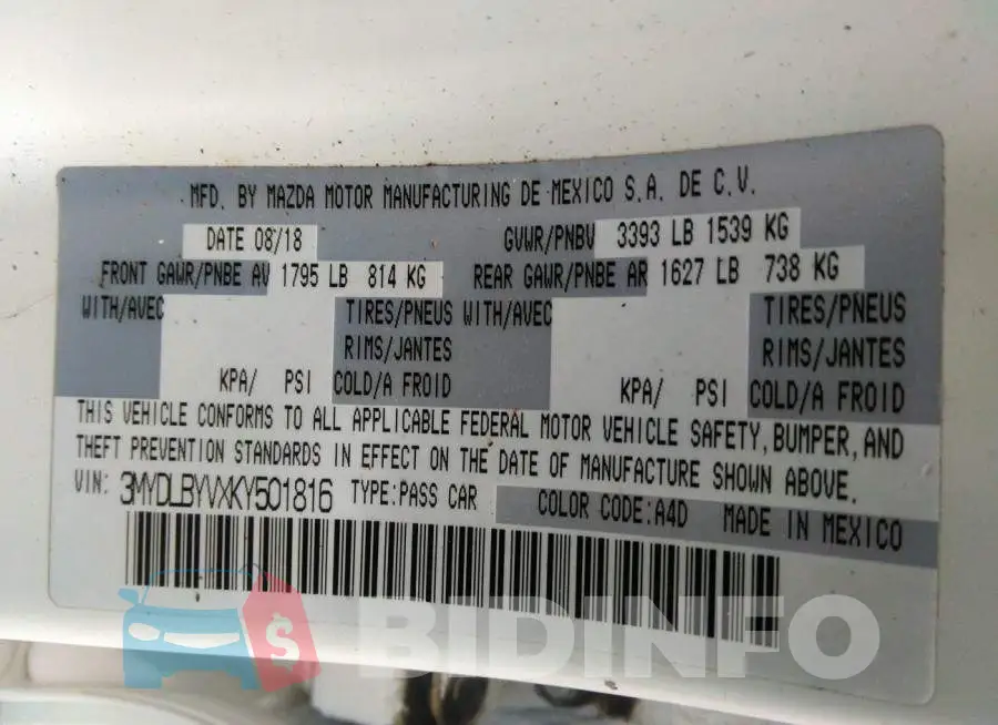 3MYDLBYVXKY501816 Photo# 9