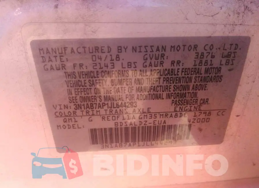 3N1AB7AP1JL644293 Photo# 9
