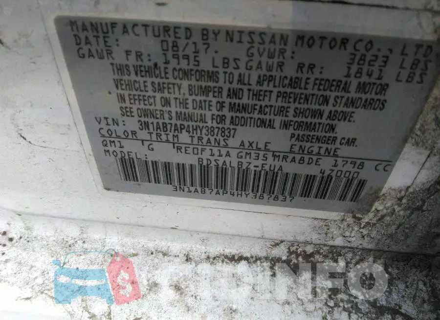 3N1AB7AP4HY387837 Photo# 9