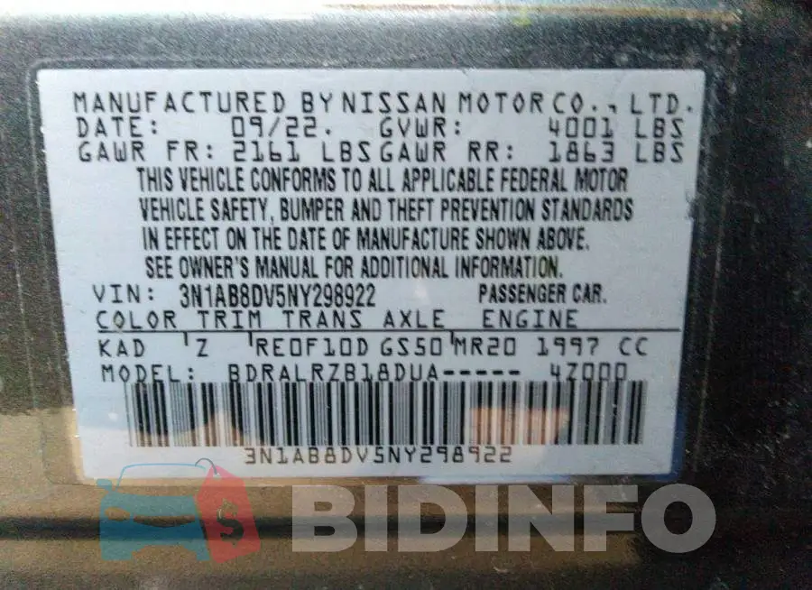 3N1AB8DV5NY298922 Photo# 9