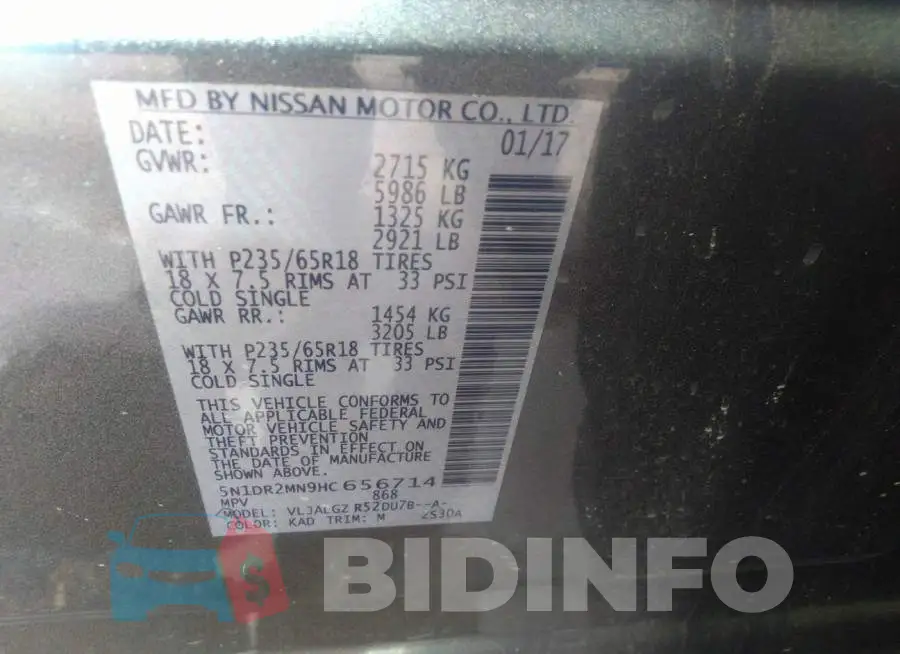 5N1DR2MN9HC656714 Photo# 9