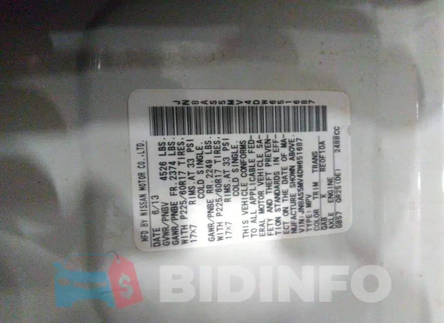 JN8AS5MV4DW651687 Photo# 9