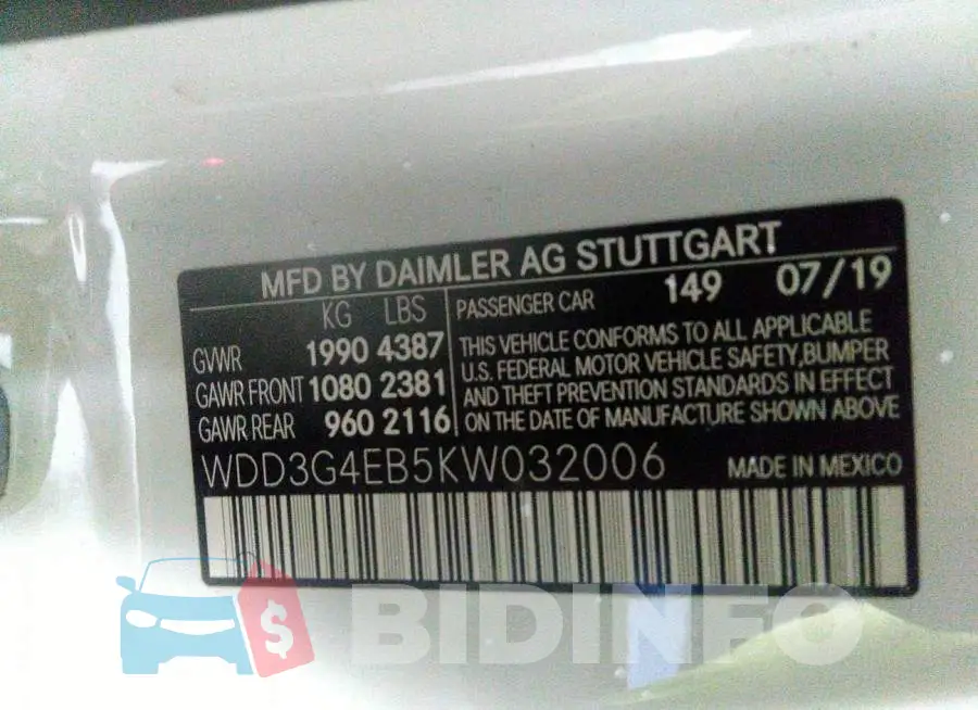 WDD3G4EB5KW032006 Photo# 9