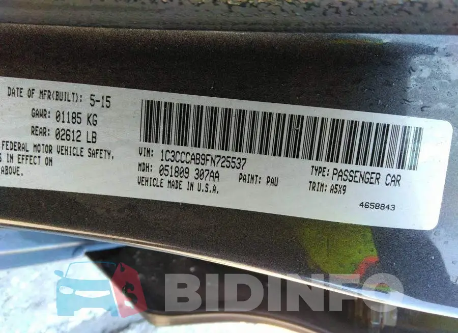 1C3CCCAB9FN725537 Photo# 9